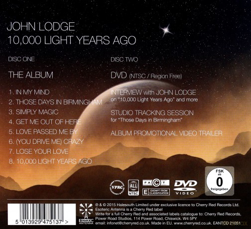 John Lodge: 10,000 Light Years Ago [CD]+[DVD]