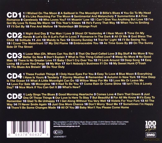Billie Holiday: 100 Hits: Legends [5CD]