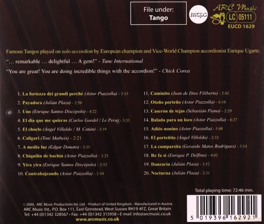 Enrique Ugarte: 20 Best Of Tango Argentino [CD]
