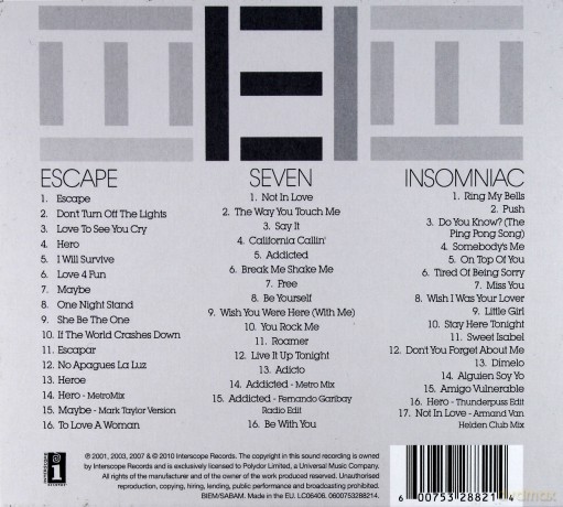 Enrique Iglesias: 7 / Escape / Insomniac [3CD]