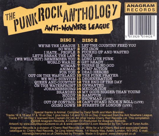 Anti-Nowhere League: A Punk Rock Anthology [2CD]
