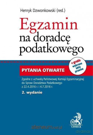 Egzamin na doradcę podatkowego. Pytania otwarte - Mariusz Jabłoński, Patryk Piotr Smęda [KSIĄŻKA]