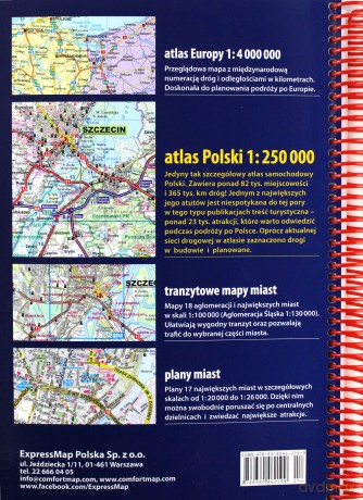 Polska 2017/2018 atlas samochodowy 1:250 000 [KSIĄŻKA]