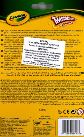Wykręcane kredki świecowe 12 kolorów