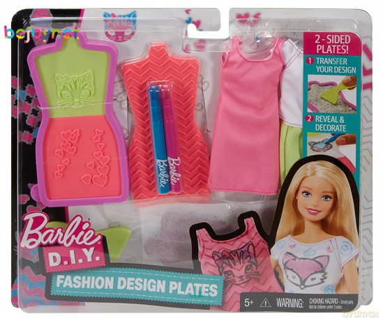 BARBIE Zrób to sama Stylowe szablony, różowo-żółte
