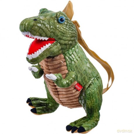 Plecak pluszowy dinozaur tyranozaur zielony 35 cm