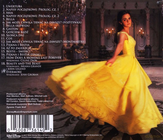 Beauty and the Beast soundtrack (Piękna i Bestia) (Alan Menken) (Disney) [CD]