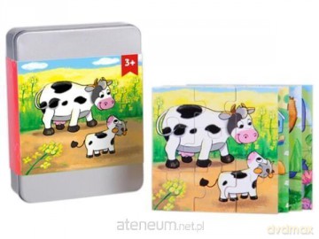 Drewniane puzzle w pudełku Zwierzęta