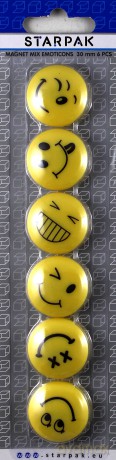 Magnes emotikony śr. 30 mm 6 el.