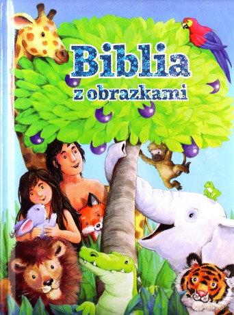 Pamiątka I Komunii Świętej - Biblia z obrazkami niebieska - Charlotte Thoroe [KSIĄŻKA]