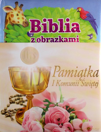 Pamiątka I Komunii Świętej - Biblia z obrazkami różowa - Charlotte Thoroe [KSIĄŻKA]