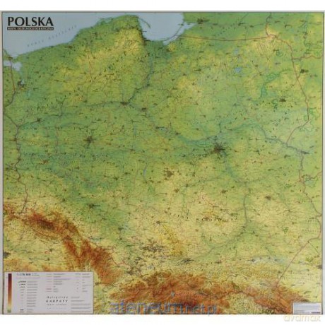 Polska. Mapa ogólnogeograficzna (tuba) [KSIĄŻKA]