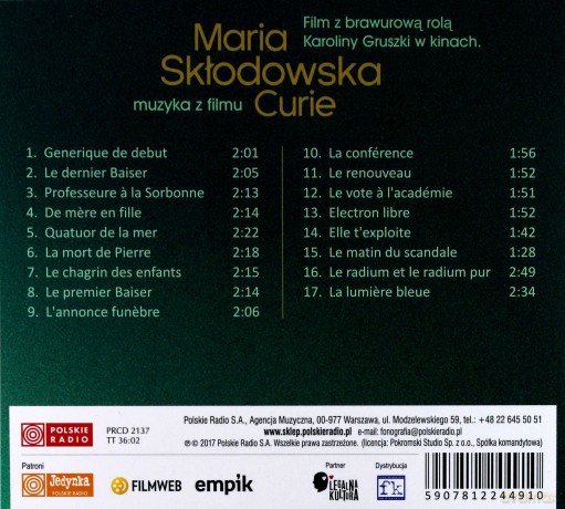 Maria Skłodowska Curie soundtrack (Bruno Coulais) [CD]