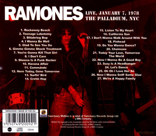 The Ramones: Live January 7, 1978 At The Palladium, NYC [CD]