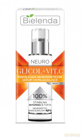 Bielenda Neuro Glicol + Vit.C Serum eksfoliujące i odmładzające na noc 30ml