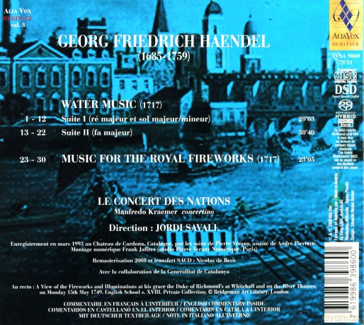 Jordi Savall: Wassermusik Feuerwerksmusik [SACD]