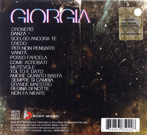 Giorgia: Oronero [CD]