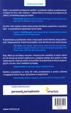 Go-giver lider-rozdawca krótka opowieść o tym co w biznesie jest najważniejsze - Bob Burg [KSIĄŻKA]