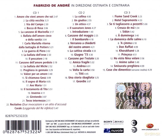 Fabrizio De Andre\': In Direzione Ostinata E Contrari [3CD]