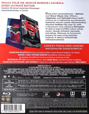Batman Vs Superman: Świt Sprawiedliwości Ultimate Edition (steelbook) [2xBlu-Ray]