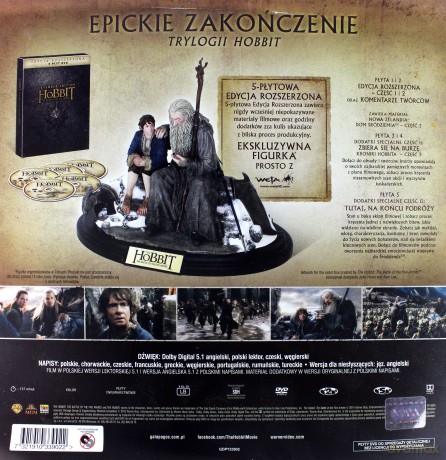 Hobbit: Bitwa Pięciu Armii Wydanie Rozszerzone z Figurką [5DVD]