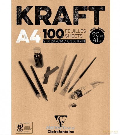 Blok brązowy KRAFT A4/100K klejony 90 g