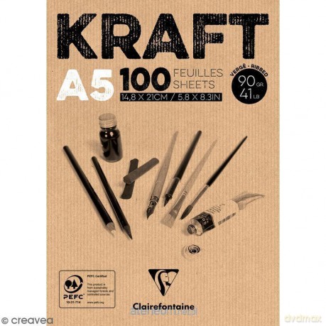 Blok brązowy KRAFT A5/100K klejony 90 g