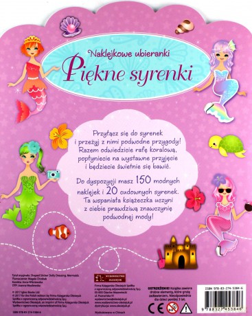 Piękne syrenki. Naklejkowe ubieranki [KSIĄŻKA]