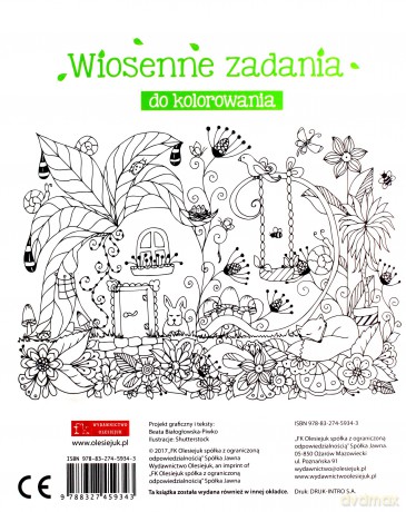 Wiosenne zadania do kolorowania - Beata Białogłowska-Piwko [KSIĄŻKA]