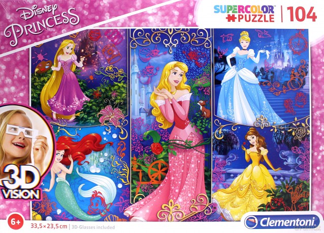 CLEMENTONI 104 el. Księżniczki Disneya [PUZZLE]