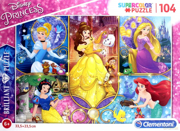 CLEMENTONI 104 el. Księżniczki Disneya [PUZZLE]