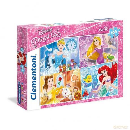 CLEMENTONI 104 el. Maxi, Księżniczki Disneya [PUZZLE]