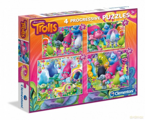 CLEMENTONI 20+60+100+180 el. Trolle [PUZZLE]