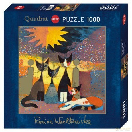 HEYE 1000 el. Szczęśliwa rodzinka kotów [PUZZLE]
