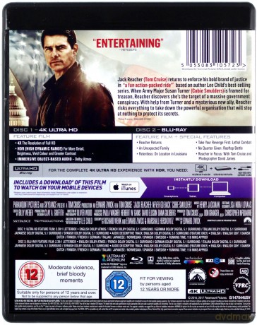 Jack Reacher: Never Go Back [Blu-Ray 4K]+[Blu-Ray]