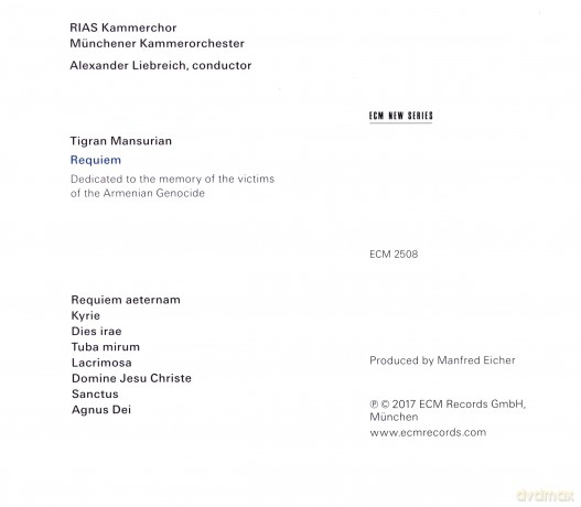 Tigran Mansurian: Requiem Rias [CD]
