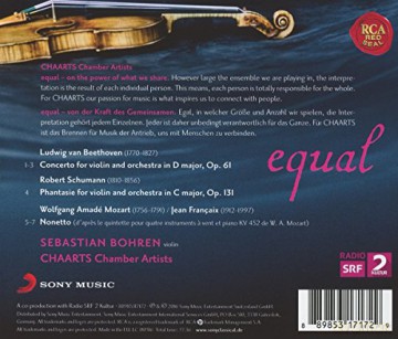 Sebastian Bohren: Equal - Beethoven: Violin Concerto, Op. 61 - Schumann: Fantasia, Op. 131 - Francaix: Nonetto [CD]