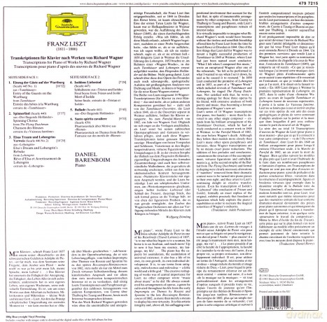 Daniel Barenboim: Liszt Wagner Transcriptions For Piano [Winyl]