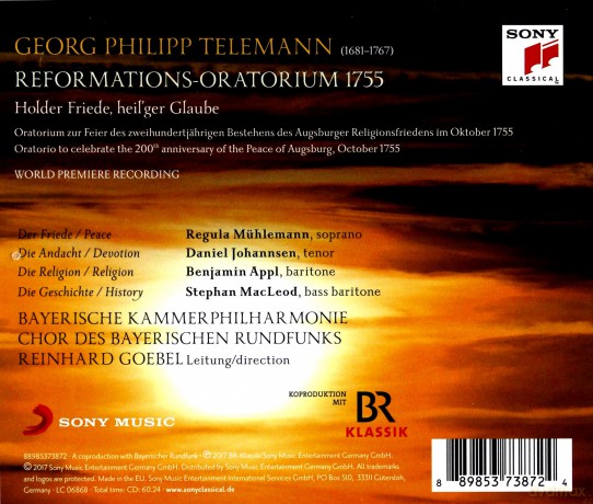 Bayerische Kammerphilharmonie: Telemann: Reformations-Oratorium 1755 [CD]