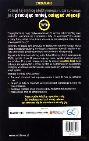 Menedżer 80/20. Pracuj mniej, osiągaj więcej - Richard Koch [KSIĄŻKA]