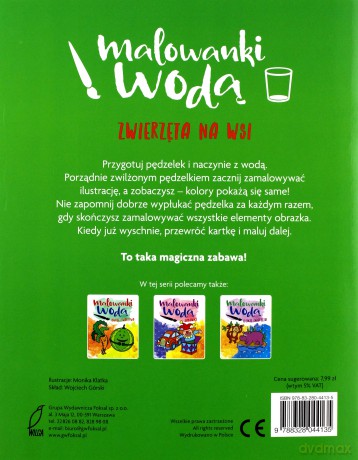 Zwierzęta na wsi. Malowanki wodą [KSIĄŻKA]