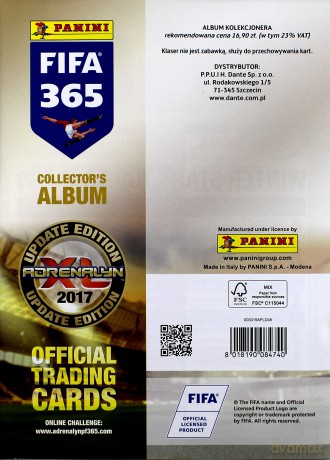 Panini Kolekcja FIFA Update Edition 2017 Album Kolekcjonera [KARTY]
