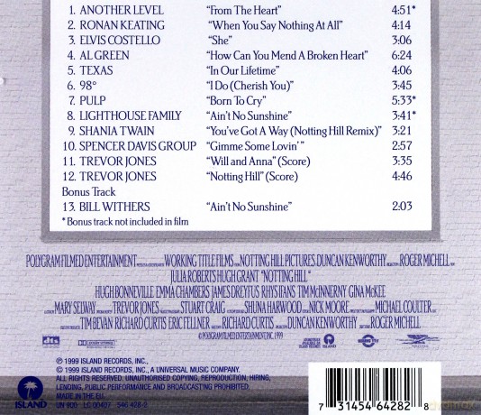 Notting Hill soundtrack [CD]