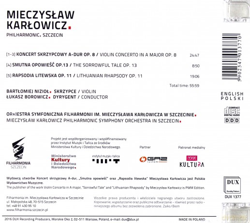 Mieczysław Karłowicz. Philharmonic Szczecin [CD]