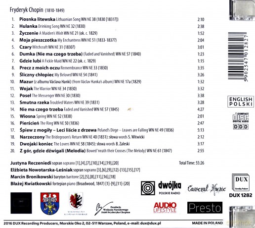 Fryderyk Chopin Pieśni [CD]