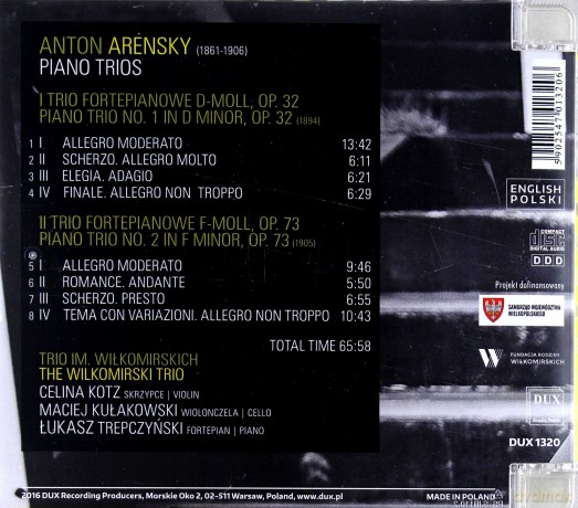 Anton Arensky Piano Trios [CD]