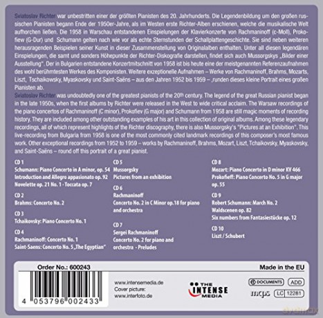 Sviatoslav Richter: 10 Original Albums (The Birthday Edition) [10CD]