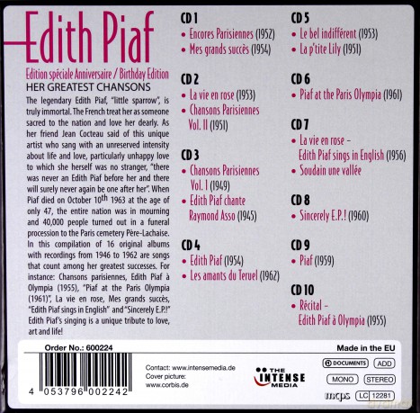 Edith Piaf: 16 Original Albums [10CD]