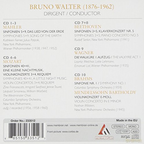 Bruno Walter: Bruno Walter - Conductor of Humanity [10CD]