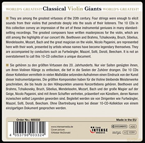 Classical Violin Giants [10CD]